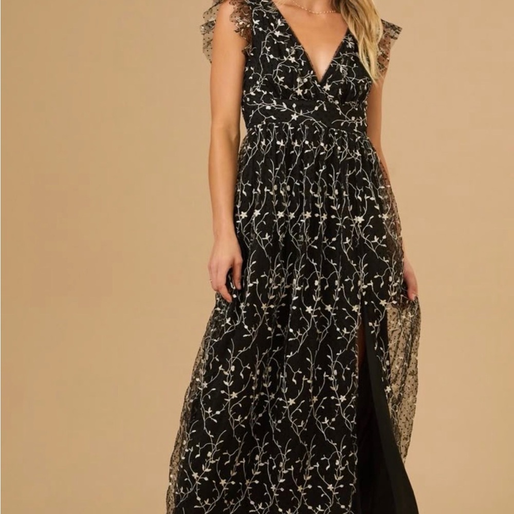 Stunning Altr’d State Elegant Black Lace Evening Gown